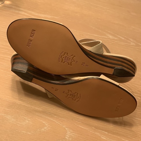 Anne Klein Ivory ankle wrapped with buckle sandals Size 7.5 N NIB - Picture 6 of 8